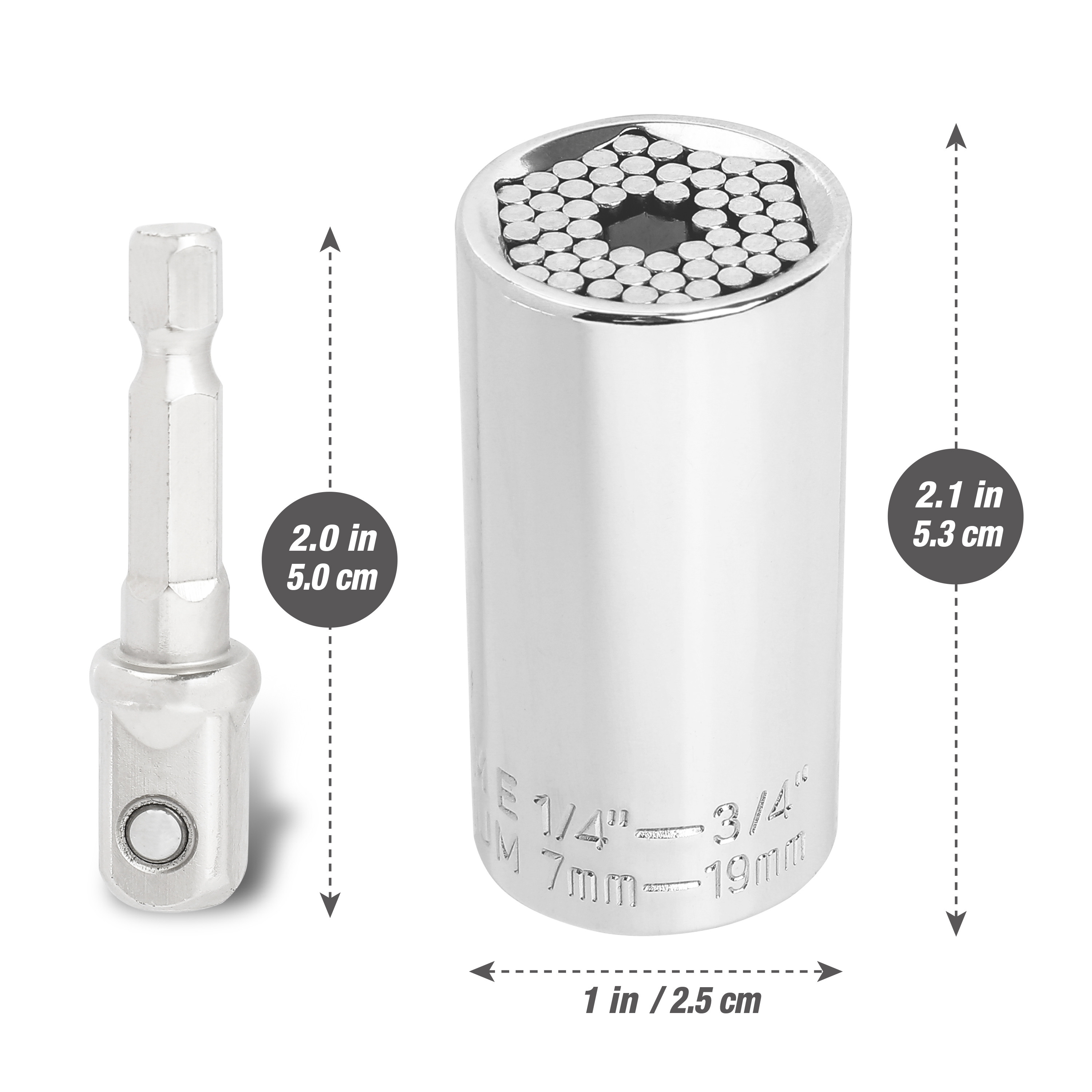 Adaptador Universal de Dados Hyper Tough con Adaptador para Taladro, Ajusta de 1/4 a 3/4 de pulgada 3