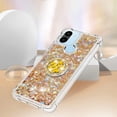 thumbnail image 5 of Glitter Clear Sparkly Bling Case for Xiaomi Redmi A1, Rugged Shockproof Flowing Liquid Floating Cover for Women with Ring Holder Phone Case for Xiaomi Redmi A1  Gold, 5 of 14