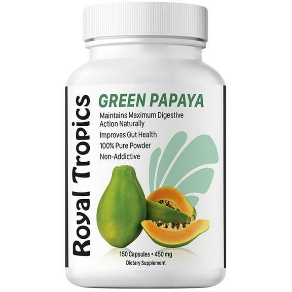 Royal Tropics The Original Green Papaya Digestive Aid 150 Capsules