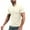 Beige, variant on Men's Workout T-shirts Short Sleeve Stand Collar 1/4 Zip Pullover Quick Dry Fitness Tops Sports Muscle Tee Tshirts (XL, Yellow)