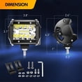 thumbnail image 3 of Waywe 4Pcs 4Inch 60W Cube LED Fog Lights Led Light Pods, 20Inch 420W Spot Flood Combo Triple Row Off-Road led Driving Lights Waterproof for Trucks ATV, 3 of 8