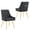 Black, variant on Hosnnlie Set of 2 Light Brown Dining Chairs, Diamond Tufted, Gold Legs, PU Leather, for Kitchen Dining Table