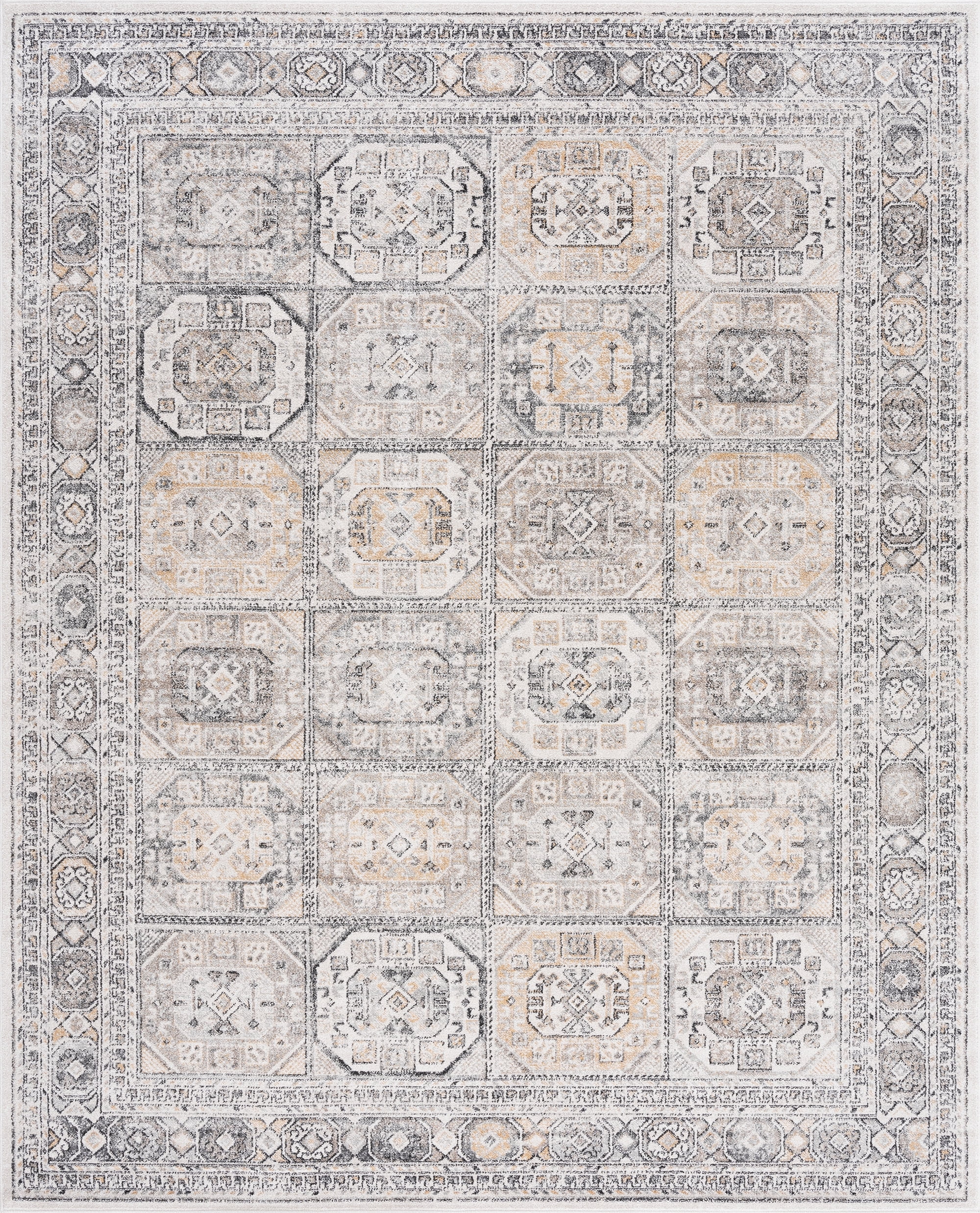 Bliss Rugs Magic Traditional 8' x 10' Cream and Gray Indoor Area Rug