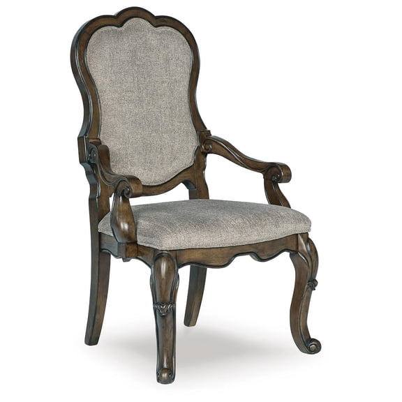 Signature Design by Ashley Maylee Dining Arm Chair, Set of 2, Dark Brown