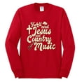 thumbnail image 2 of Wild Bobby, Y'all Need Jesus & Country Music, Pop Culture, Men Long Sleeve Shirt, Red, X-Large, 2 of 4