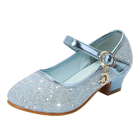 

Girls Sandals Girl PU Sequins Shoes Children Silver Performance Shoes 10.5t-11t