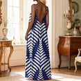 thumbnail image 2 of XIAOCHA Womens Summer Maxi Dresses Chevron Geometric Print Spaghetti Strap Deep Back Tie Back Oversized Vacation Dresses, 2 of 6
