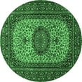 thumbnail image 1 of Ahgly Company Indoor Round Medallion Emerald Green Traditional Area Rugs, 8' Round, 1 of 4
