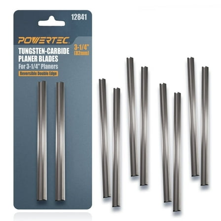 POWERTEC 10PK 3-1/4" Tungsten Carbide Hand Held Planer Blades Replacement for Black&Decker, Bosch, DeWalt, Hitachi, Makita, Porter Cable, Ryobi, Stanley, Wen (12841-P5)