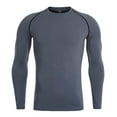 thumbnail image 3 of Fnooota Workout Tops for Men, Stretch Gym Long Sleeve Quick-dry Activewear Clothing Gray Size S-3XL, 3 of 5