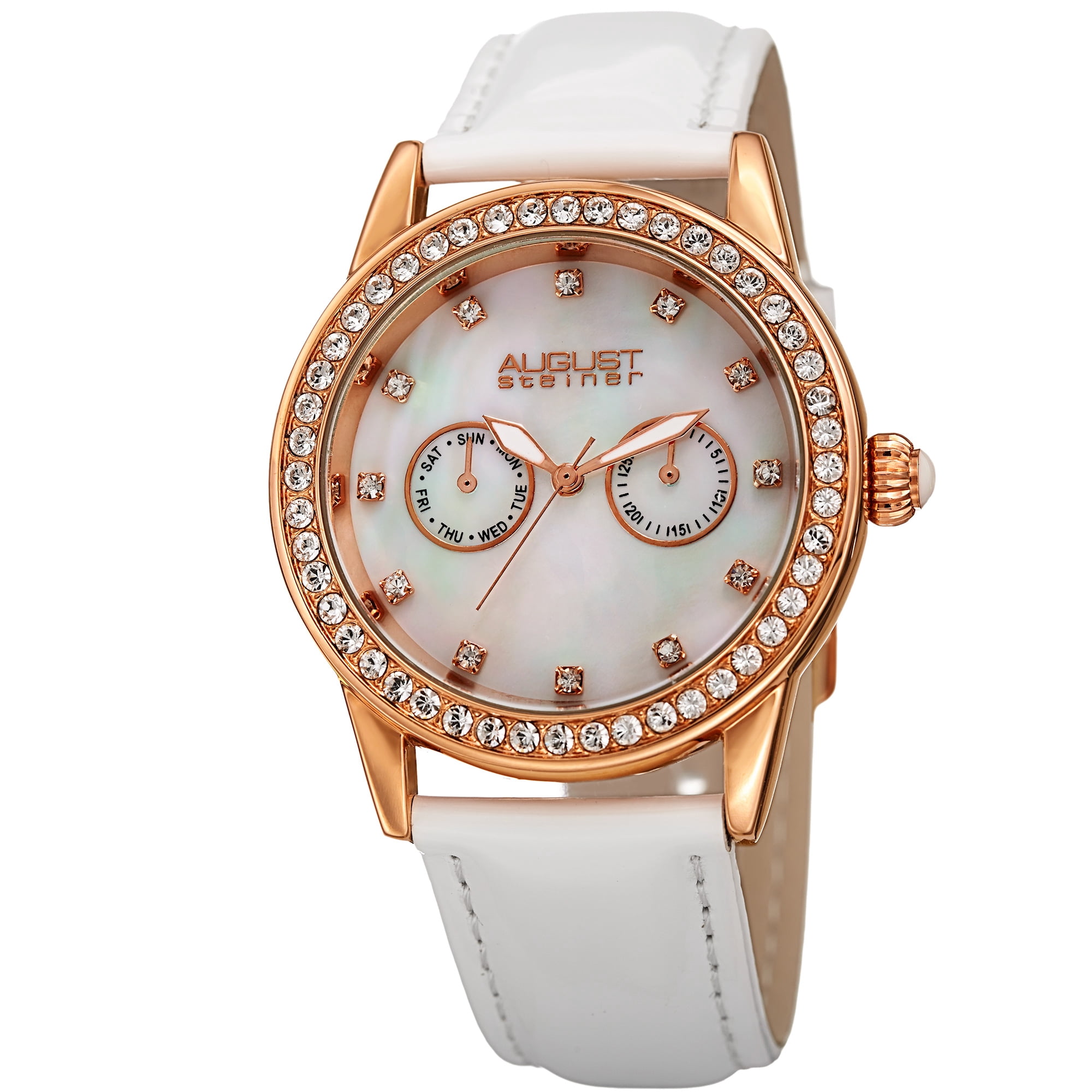 August Steiner AS8122RG Rose Gold-Tone Womens Watch Crystal Bezel August Steiner Rose Gold Watches for Women | Mercari main image 4