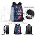 thumbnail image 5 of Uorisanigo Starry Wolf Kids Children School Backpack Multifunctional School Bag for Preschool Elementary Kindergarten Boys and Girls Student Bookbag - 17 Inch, 5 of 6