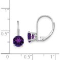 thumbnail image 3 of 14K White Gold 6mm Amethyst Leverback Earrings (17 X 6) Made In India xlb112wam, 3 of 5