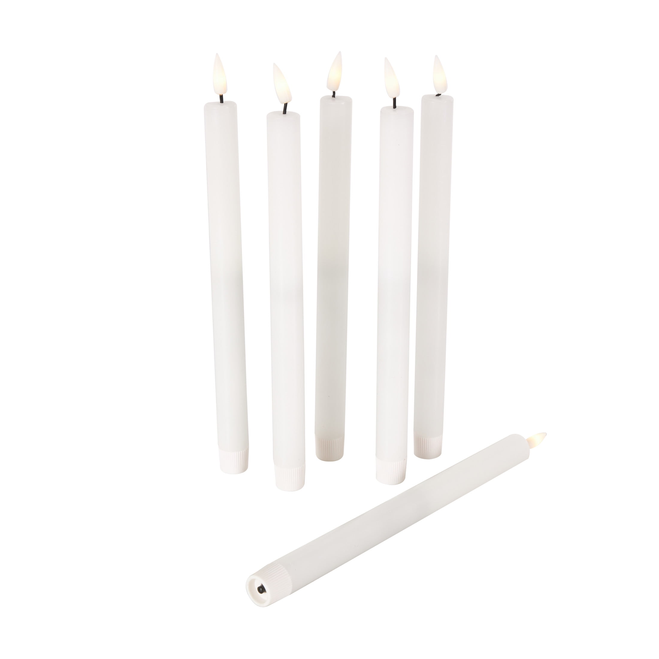 DecMode 11"H Unscented Wax  Flameless Candle with Remote Control (Set of 6)