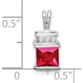 thumbnail image 3 of 14K White Gold Square Ruby And Diamond Pendant (Width 6) (Length 13.7) - Jbsp, 3 of 5