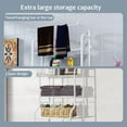 thumbnail image 2 of Over The Toilet Storage HONEIER  3 Tier Bathroom Shelf with Towels Hanging Rod, 62*24 inch Metal Bathroom Organizer Storage Rack, White, 2 of 8