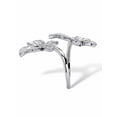 thumbnail image 2 of PalmBeach Jewelry Round Cubic Zirconia Butterfly Wrap Cocktail Ring 4.41 TCW  Platinum-Plated, 2 of 6