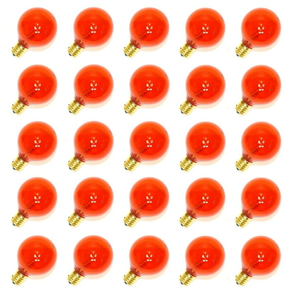 Sival 70171 - G50 Intermediate Screw Base Transparent Amber (25 pack) Christmas Light Bulbs