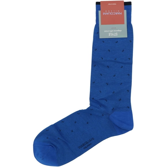 Marcoliani Milano Chaussette Habillée en Coton Pima Bleu Marine à Motif Cachemire Micro pour Femme - Taille Unique