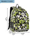 thumbnail image 2 of FORMRS School Backpack 17" Student Travel Bag with Laptop Compartment, Green Flower Pattern, 2 of 7
