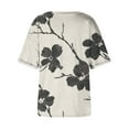 thumbnail image 6 of Weiqiqre Womens Tops Short Sleeve Summer Casual Crew Neck Shirts Floral Solid Blouse Pleated Tunics, 6 of 7