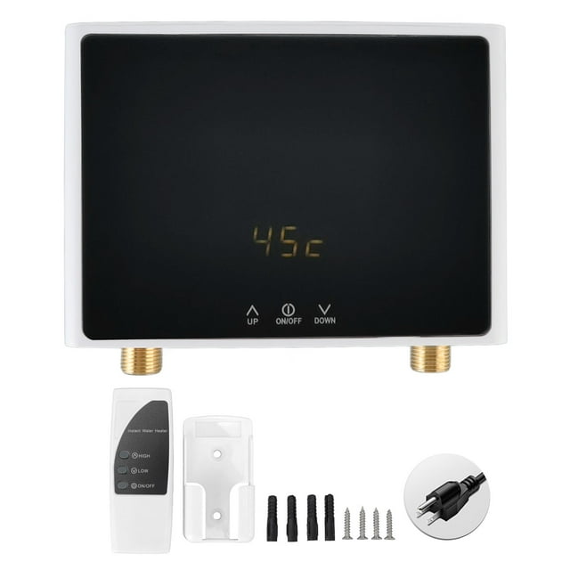 Calentador de agua sin tanque ABS cobre accesorios de baño para el hogar para cocina baño 110V enchufe estadounidense 3000W