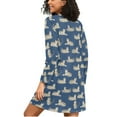 thumbnail image 2 of joogoo Tiger on Blue Women's Long Sleeve Nightgown Sleepwear L, 2 of 8