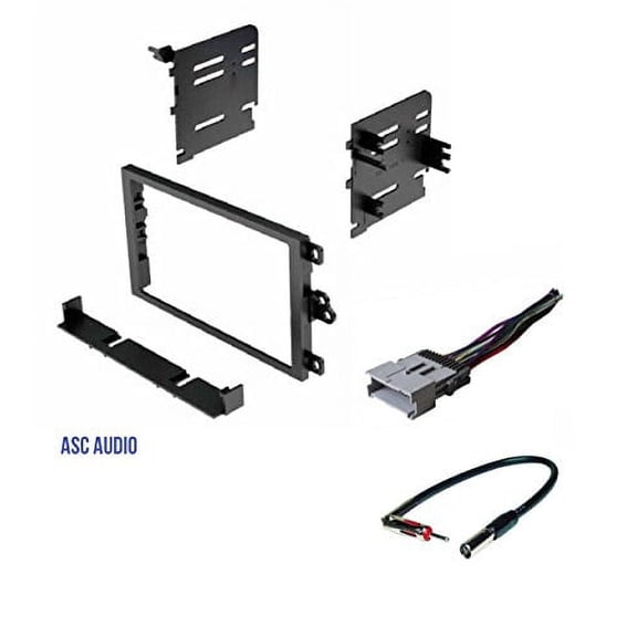 ASC Double Din Car Stereo Dash Kit, Wire Harness, Antenna Adapter to Install a Double Din Radio for 2003-2008 Pontiac Vibe, 2003-2004 Toyota Matrix