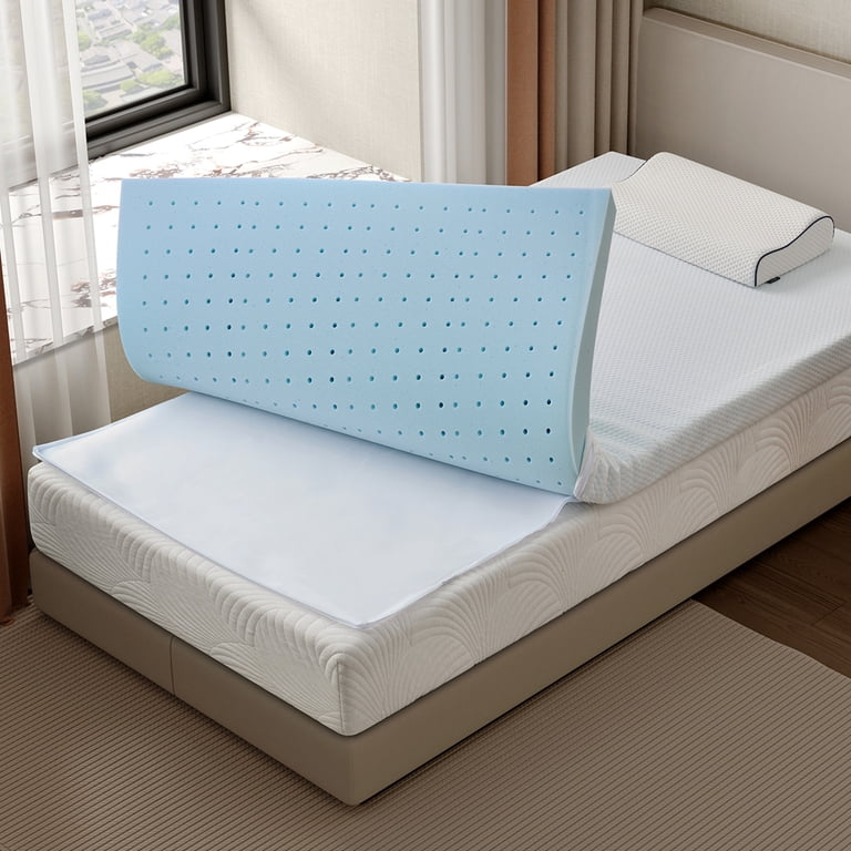 Z-Hom 3 Inch Cooling Gel Memory Foam Mattress Topper, Twin, White photo 8