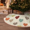 thumbnail image 6 of Daiia Heart Polka Dot Drawing Merry Christmas Tree Skirt , Xmas Large Lace-up Tree Skirt, Santa Snowflakes Rustic Home Decorations New Year Party Farmhouse Decor-30", 6 of 7
