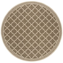SAFAVIEH Beach House Richard Geometric Indoor/Outdoor Area Rug, Beige/Cream, 4' x 4' Round