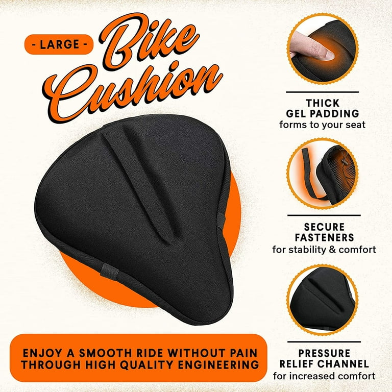 Bikeroo Bike Seat Cushion - Padded Gel Bike Seat Cover, Compatible with  Peloton, Adjustable for Men & Womens Comfort on Stationary Exercise,  Mountain