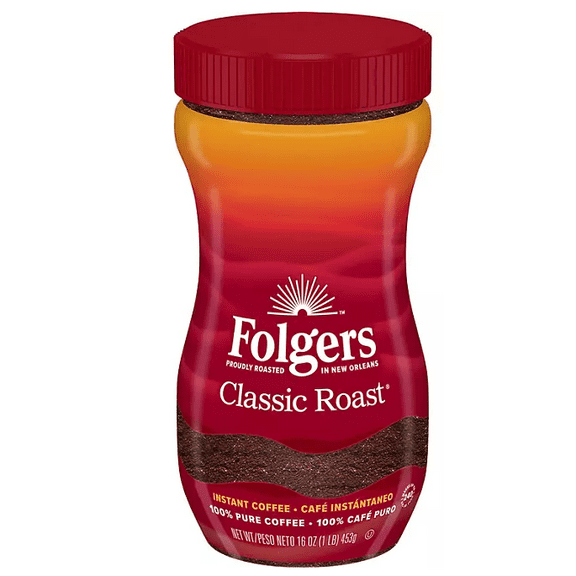 Folgers Classic Roast Instant Coffee Crystals (16 oz.)Pack of 4
