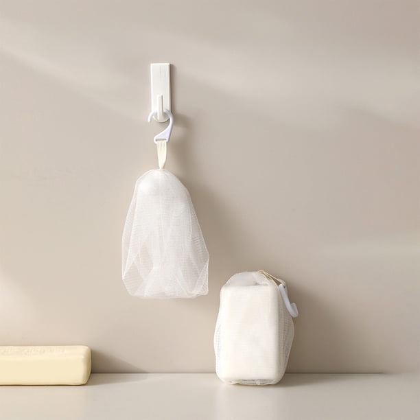 Bolsa de malla de red espumante para jabón en barra – Bolsa de ducha de nylon con cuerda colgante, crea una espuma rica, prolonga la vida útil del jabón, secado rápido para baño y viajes