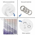 thumbnail image 4 of Purple Coastal Wave Shower Curtain, Waterproof Shower Curtains for Bathroom, Summer Modern Ocean Beach Washable Fabric Bathtub Curtain Set Bath Decor with 12 Hooks 72"x78", 4 of 8