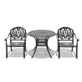 thumbnail image 3 of Miekor Furniture 3-Piece Set Of Cast Aluminum Patio Furniture With Brown Cushions MK6788, 3 of 12
