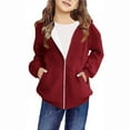 thumbnail image 3 of ZyeKqe Hoodies for Girls Oversized Zip up Long Sleeve Sweatshirts Winter Cute Solid Coat Kids School Jacket Fall Teens Clothes, 3 of 6