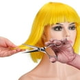 thumbnail image 5 of Deago 12" Short Straight Bob Wig with Bangs Synthetic Colorful Cosplay Costume Halloween Party Flapper Wig for Women (Yellow), 5 of 8