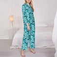 thumbnail image 3 of Picia Shark Wearing Sunglasses Pattern Women’s Long-Sleeve Sleepwear Set - Soft 2-Piece Loungewear with Pockets, Comfy PJs for Relaxing Nights-Medium, 3 of 7