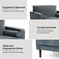 thumbnail image 3 of DREAMSIDEA Chenille Accent Chairs Set of 2, Button-Tufted Comfy Reading Armchair with Pillows for Living Room, Bedroom, Office-Blue Gray, 3 of 5