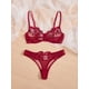 thumbnail image 4 of Conjunto de ropa interior con bordado Floral para mujer, lencería erótica de encaje Sexy, sujetador femenino y Braga transparente Sensual, bragas de realce de retazos, 4 of 5