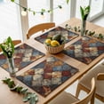 thumbnail image 5 of Brown Gray Plaid Placemats for Dinning Table Set of 4, Country Abstract Gradient Chic Check Burlap Kitchen Place Mats Waterproof Cloth Table Mats, Indoor Outdoor Placemats Easy Clean Dinner Decor, 5 of 8