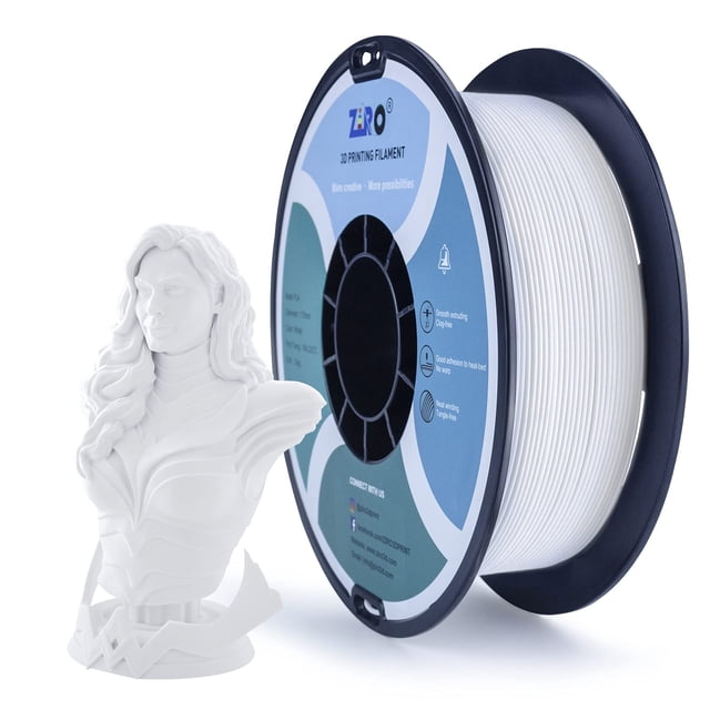 Filamento para impresora 3D ZIRO Matte PLA, 1,75 mm, blanco, 1 kg