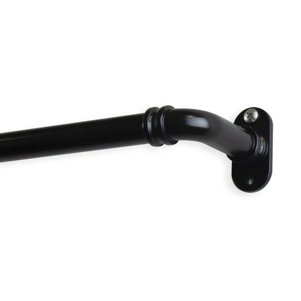 48 Inch Black Pipe Blackout Curtain Rod, Black Pipe Curtain Rod