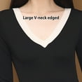 thumbnail image 4 of Conjunto de traje térmico con cuello en V, ropa y pantalones de otoño sin costuras de modal para mujer, 4 of 5
