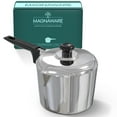 thumbnail image 3 of Magnaware Cast Aluminum 3 Quart Sauce Pan with Lid - Multi-purpose Saucepan with Lid, Two Side Spouts, and Stay-Cool Handle, Oven-Safe Cooking Pot for Sauces, Pasta, Soups, Gravy, 3 of 9
