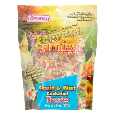 Brown's Tropical Carnival Fruit & Nut Cockatiel Bird Treats, 8 Oz