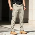 thumbnail image 2 of Cargo Pants Men Multi Pockets Straight Leg Tactical Work Trousers for Outdoor Hiking Construction Workwear Khaki 3XL, 2 of 9