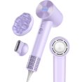 thumbnail image 1 of Negative Ionic Hair Dryer with 110,000 RPM Brushless Motor - High-Speed Lightweight Blow Dryer for Travel & Home Use, Fast Drying Low Noise Hair Drier with Nozzle & Diffuser, Purple, 1 of 7