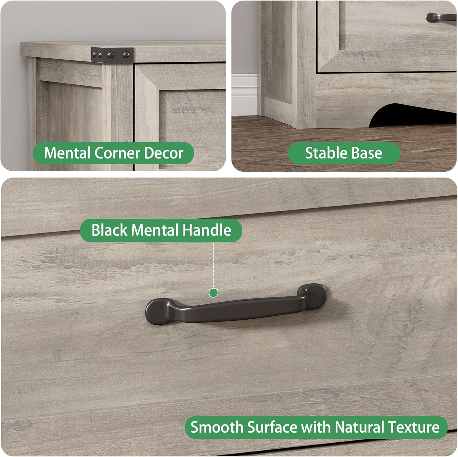 FANRAL 3 Drawers Dresser for Bedroom,Small Bedside Table,Narrow End Table Storage Cabinet,Wood Dresser